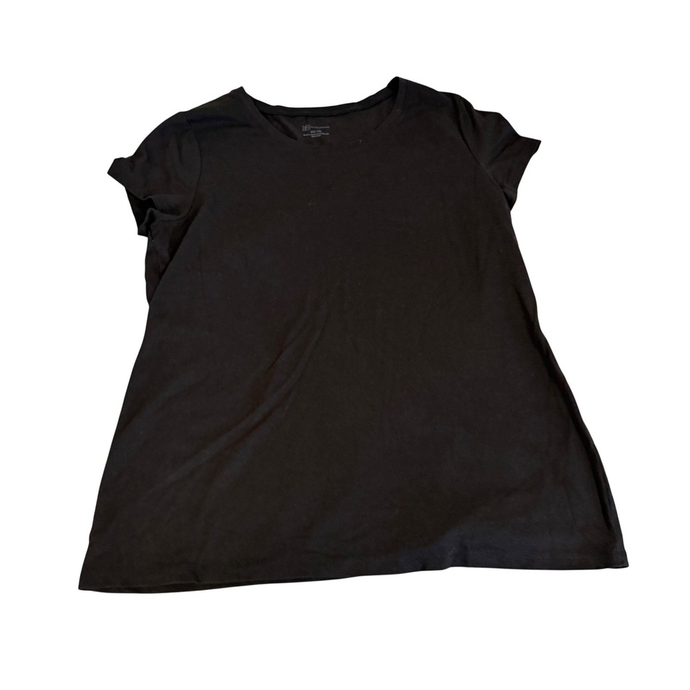 No Boundaries Womens XXL 19 Black Short Sleeve Crew Neck T-Shirt Solid Tee